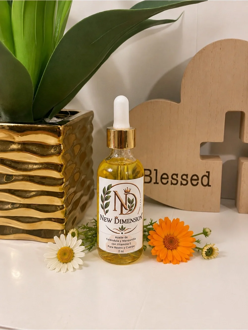 Manzanilla y Caléndula Facial & Hair Oil - Golden Yellow